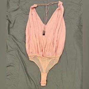 Free People Intimately pink bodysuit sz L